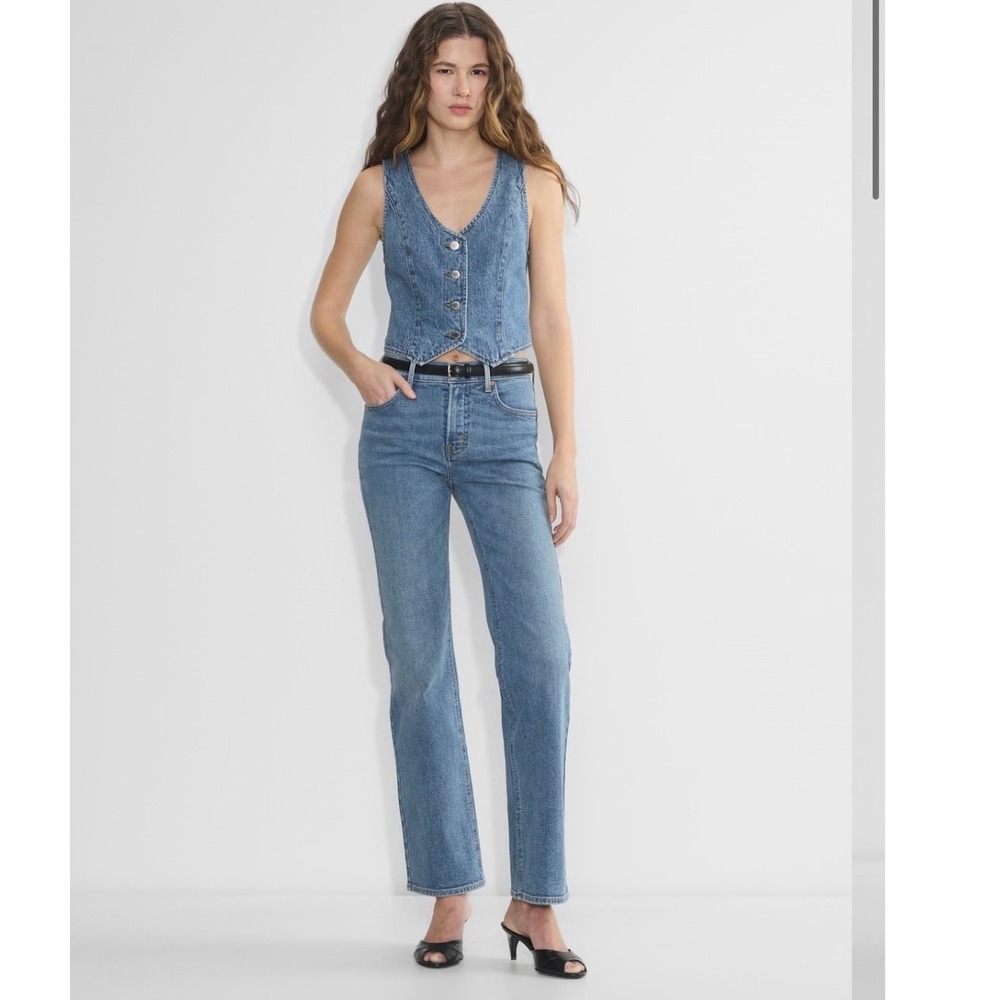 Denim Forum The 90s Snatched Mid-Rise Straight Jeans Size 26